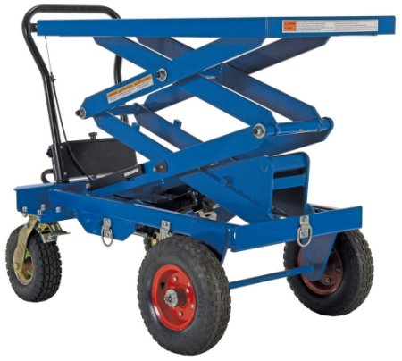 Steel Rough Terrain Elevating Cart 20-1/2 In. x 40 In. 600 Lb. Capacity Blue